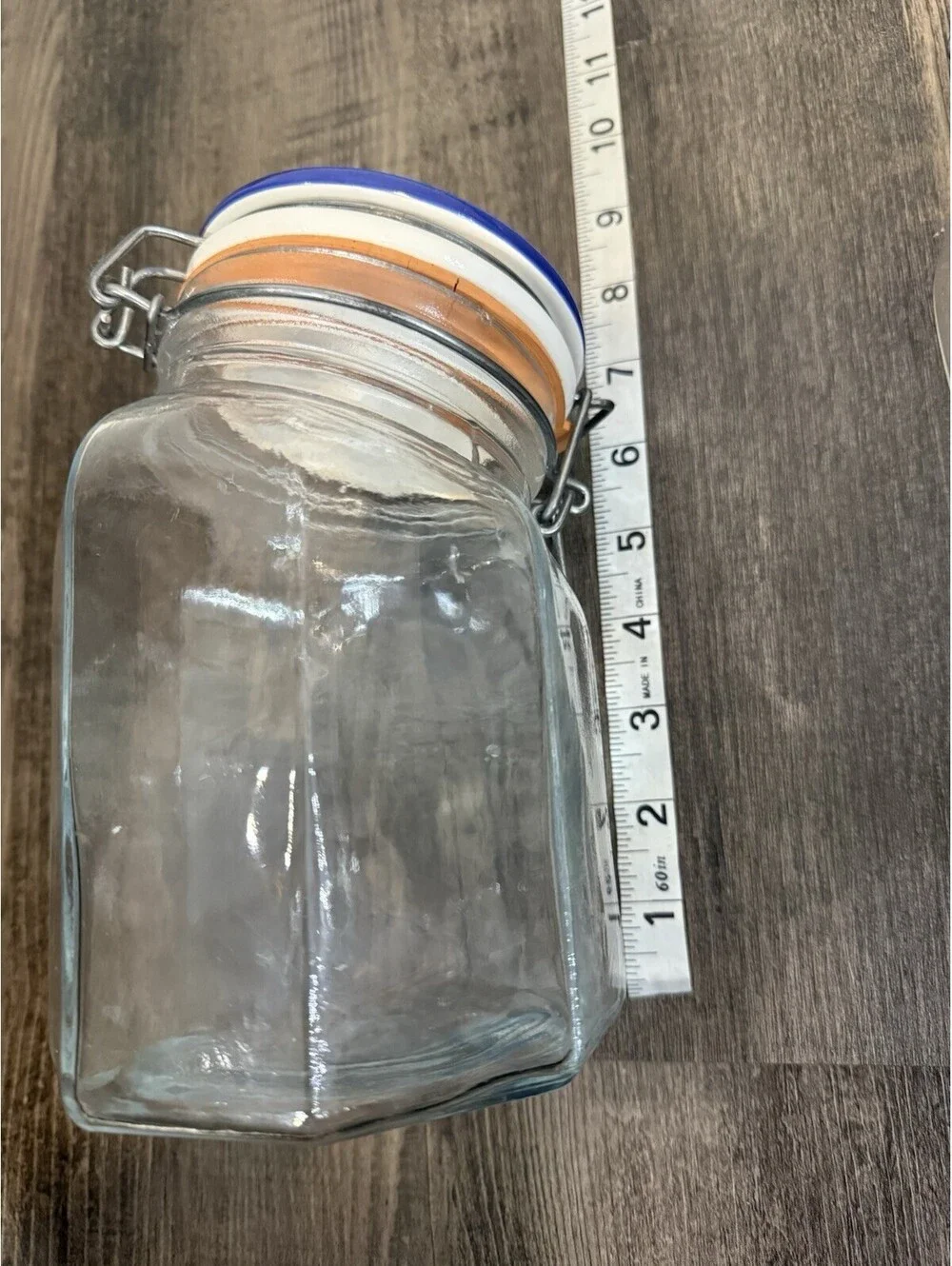 Geese Set Of 2 Vintage Italian Glass Canister Storage Jars w/Locking Cottagecor